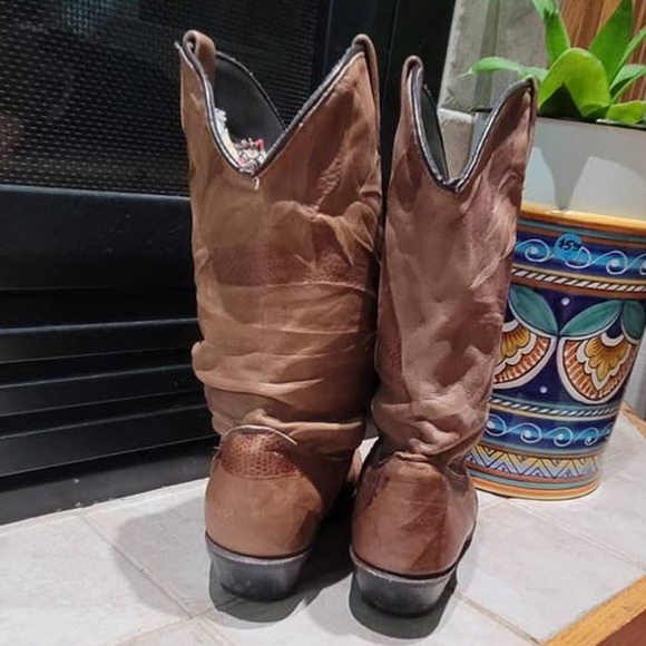 Dingo Brand Slouchy Leather Cowboy Boots Women's Size 8 - Picture 2 of 6